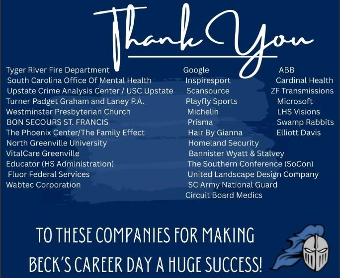 Thank you career day volunteers